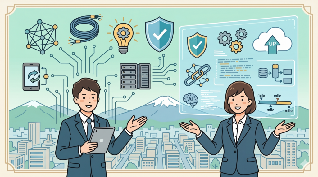 パソコンの不具合やトラブルに困る中小企業の現場と対策をイメージしたシーン