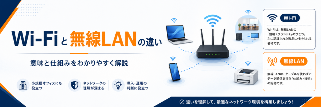 Wi-Fiと無線LANの違いを解説するネットワークイメージ