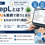 DeepLを使った業務翻訳の活用ポイントを示すアイキャッチ画像。文書翻訳、用語集、セキュリティ配慮、メール対応、資料翻訳、多言語対応など、中小企業が翻訳AIを業務で使う際のポイントを表している。