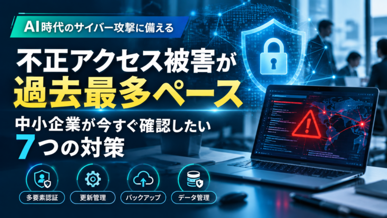 不正アクセス被害が過去最多ペースとなる中、中小企業が今すぐ確認したい7つのセキュリティ対策