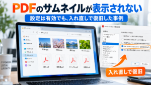 WindowsでPDFのサムネイルが表示されず、Adobe Acrobatの設定を入れ直して復旧した対応事例