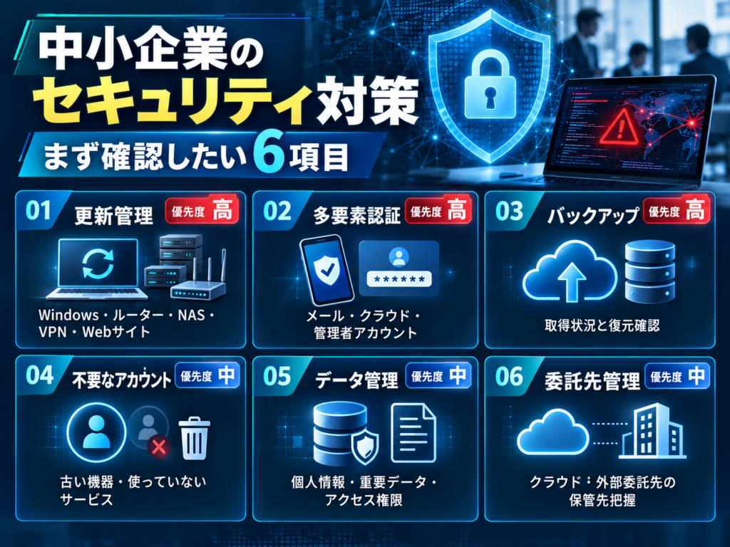 中小企業のセキュリティ対策でまず確認したい6項目